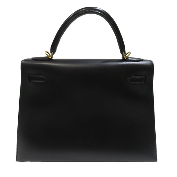 HERMES Kelly 32 Outer stitching Handbag Black/G hardware Box calf □I stamp D1... - Picture 2 of 16